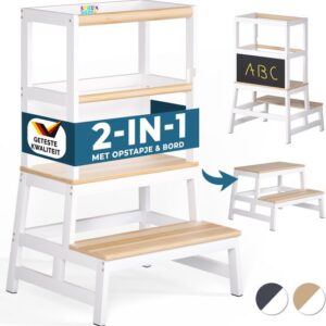 Spielwerk Leertoren - Vanaf 2 Jaar Krijtbord Tot 100kg - Grenen Wit