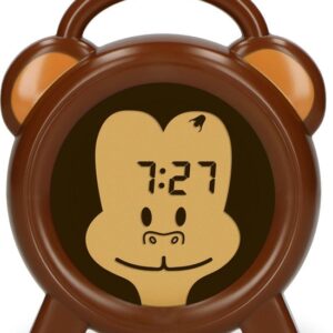 Alecto BC-100 MONKEY - Slaaptrainer voor kinderen - Kinderwekker met Nachtlamp en Wekker - Aap